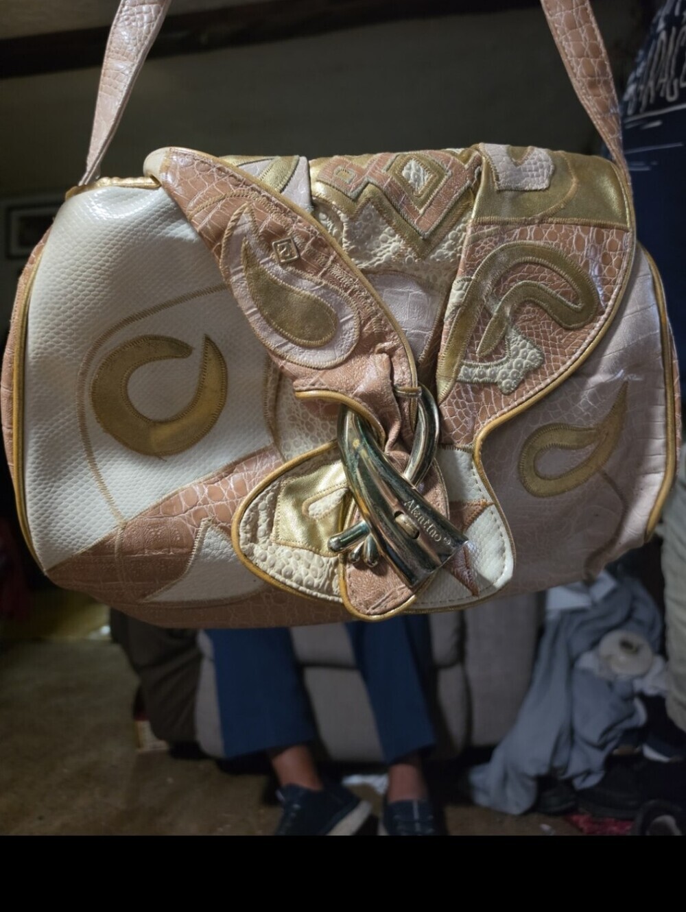 NAS BAGS ALENTINO Vintage 80s 90s Artsy Boho Bag Purse LARGE